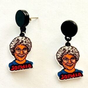 Sophia Golden Girls Acrylic earrings, NWT, Unworn